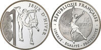 Frankreich 10 Euro Jeux D'Hiver Patinage Artistique, Paris, Silber, UNZ -