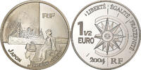 Frankreich 1-1/2 Euro Japon Extrême - Orient, Paris, Silber, UNZ -