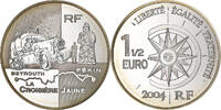 Frankreich 1-1/2 Euro La Croisière Jaune, Paris, Silber, UNZ, KM:1382 -
