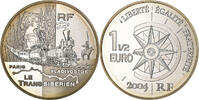 Frankreich 1-1/2 Euro Le Trans Sibérien, Paris, Silber, UNZ, KM:1380 -