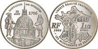 Frankreich 1-1/2 Euro Saint- Louis des Invalides, Paris, Silber, UNZ -