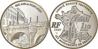 Frankreich 1-1/2 Euro 400 Ans du Pont-Neuf, PP, Paris, Silber, UNZ -