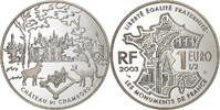 Frankreich 1-1/2 Euro Château de Chambord, Paris, Silber, UNZ, KM:1355 -