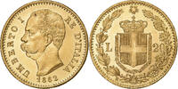 Italien 20 Lire Umberto I, Rome, Gold, VZ, KM:21 -