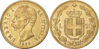 Italien 20 Lire Umberto I, Rome, Gold, VZ, KM:21 -