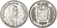 Schweiz 5 Francs Bern, Silber, SS, KM:40 -