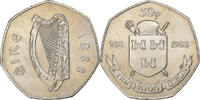 Ireland 50 Pence Kupfer-Nickel, VZ, KM:26 -
