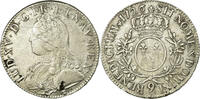 Frankreich Ecu Münze, Louis XV, Écu aux branches d'olivier, Rennes -