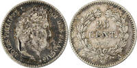 Frankreich 25 Centimes Paris, Silber, SS, Gadoury:357, KM:755.1 -