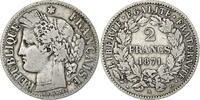 Frankreich 2 Francs Cérès, Paris, Petit A, Silber, S+, Gadoury:530 -