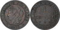 Frankreich Centime Cérès, Paris, ancre, Bronze, SS+, Gadoury:88 -
