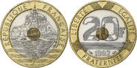 Frankreich 20 Francs Mont Saint Michel, Paris, Tri-Metallic, VZ -