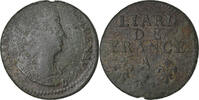 Frankreich Liard de France Louis XIV, Paris, Kupfer, SGE, Gadoury:81 -