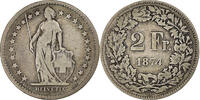 Schweiz 2 Francs Bern, Silber, S, KM:21 -