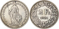 Schweiz 2 Francs Bern, Silber, SS, KM:21 -