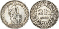 Schweiz 2 Francs Bern, Silber, SS+, KM:21 -