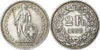 Schweiz 2 Francs Bern, Silber, SS+, KM:21 -