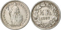 Schweiz 1/2 Franc Bern, Silber, VZ, KM:23 -