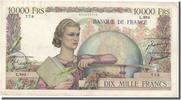 Frankreich 10,000 Francs Geldschein, 10 000 F 1945-1956 ''Génie Français'' -