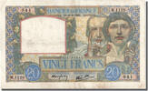 Frankreich 20 Francs Geldschein, 20 F 1939-1942 ''Science et Travail'' -