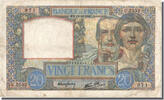 Frankreich 20 Francs Geldschein, 20 F 1939-1942 ''Science et Travail'' -