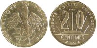 Frankreich 20 Centimes Münze, STGL, Aluminium-Bronze, Gadoury:331 -