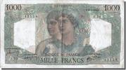 Frankreich 1000 Francs Geldschein, 1 000 F 1945-1950 ''Minerve et Hercule'' -