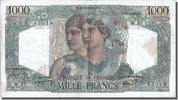 Frankreich 1000 Francs Geldschein, 1 000 F 1945-1950 ''Minerve et Hercule'' -
