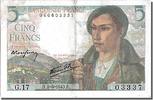 Frankreich 5 Francs Geldschein, 5 F 1943-1947 ''Berger'', 1943-06-02 -