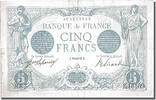 Frankreich 5 Francs Geldschein, 5 F 1912-1917 ''Bleu'', 1917-01-20, VZ+ -