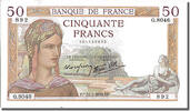 Frankreich 50 Francs Geldschein, 50 F 1934-1940 ''Cérès'', 1938-03-31 -