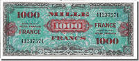 Frankreich 1000 Francs Geldschein, 1945 Verso France, 1945-06-04, VZ -