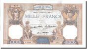 Frankreich 1000 Francs Geldschein, 1 000 F 1927-1940 ''Cérès et Mercure'' -