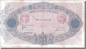 Frankreich 500 Francs Geldschein, 100 F 1888-1909 ''Bleu et Rose'' -