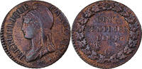 Frankreich 5 Centimes Dupré, Geneva, Bronze, S+, Gadoury:126a -