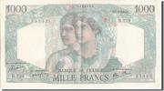 Frankreich 1000 Francs Geldschein, 1 000 F 1945-1950 ''Minerve et Hercule'' -