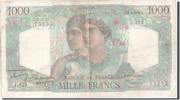 Frankreich 1000 Francs Geldschein, 1 000 F 1945-1950 ''Minerve et Hercule'' -