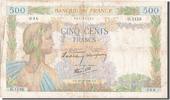 Frankreich 500 Francs Geldschein, 500 F 1940-1944 ''La Paix'' -