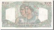 Frankreich 1000 Francs Geldschein, 1 000 F 1945-1950 ''Minerve et Hercule'' -