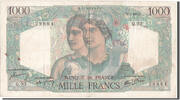 Frankreich 1000 Francs Geldschein, 1 000 F 1945-1950 ''Minerve et Hercule'' -