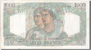 Frankreich 1000 Francs Geldschein, 1 000 F 1945-1950 ''Minerve et Hercule'' -