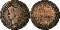 Frankreich 5 Centimes Münze, Cérès, Bordeaux, S, Bronze, Gadoury:157 -