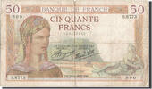 Frankreich 50 Francs Geldschein, 50 F 1934-1940 ''Cérès'', 1937-08-26 -