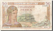 Frankreich 50 Francs Geldschein, 50 F 1934-1940 ''Cérès'', 1937-01-28 -