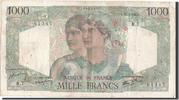 Frankreich 1000 Francs Geldschein, 1 000 F 1945-1950 ''Minerve et Hercule'' -