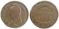 Frankreich Decime Münze, Dupré, Lille, S, Bronze, Gadoury:187 -