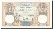 Frankreich 1000 Francs 1940 Geldschein, 1 000 F 1927-1940 Cérès et Mercure SS+