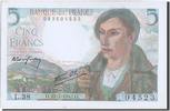 Frankreich 5 Francs Geldschein, 5 F 1943-1947 ''Berger'', 1943-07-22 -