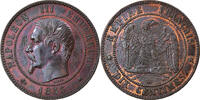Frankreich 10 Centimes Napoleon III, Napoléon III, Strasbourg, Bronze -