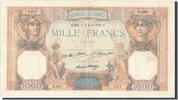 Frankreich 1000 Francs Geldschein, 1 000 F 1927-1940 ''Cérès et Mercure'' -